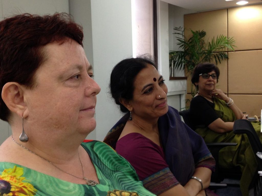 Jean Parker during the Impact Forum with Venu Arora, Executive Director of Ideosync Media Combine, New Delhi, June 2016