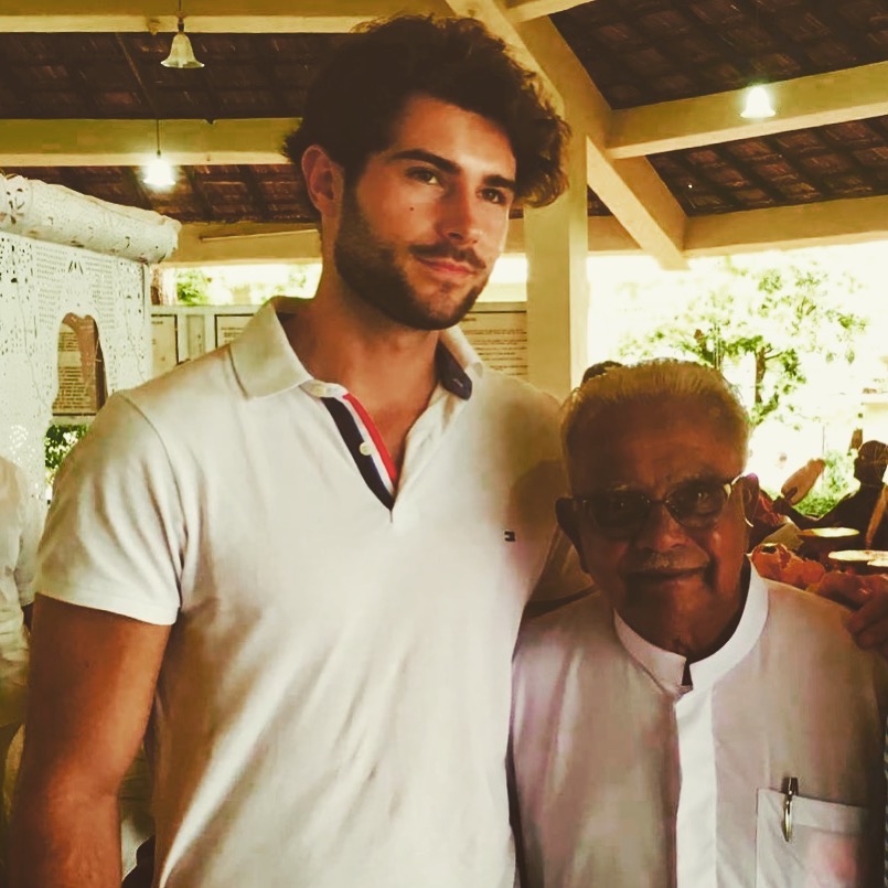 Moritz Merz with Sarvodaya's Founder, Dr. A.T. Ariyaratne (often dubbed as the "Gandhi of Sri Lanka") on his 85th birthday