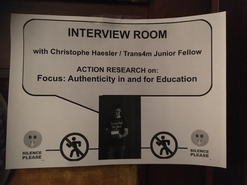 2019 04 08 Integral Development Course 2019 at H4H Action Research Interview Room Christophe Haesler